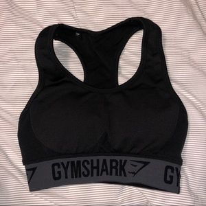 Gymshark Flex Sports Bra Black Marl Charcoal Small